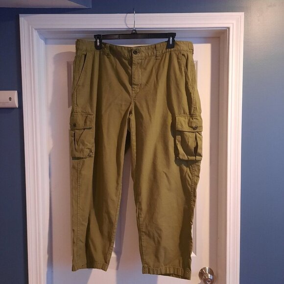 Madewell Cargo Pants Womens 16W Olive Low Slung Slouch Straight Utility Military - Picture 2 of 13